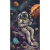 Astronaut on an asteroid in space