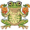 Frog with cocktail glasses