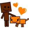 Herzfreund Cartoonhund und Kumpan