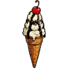 Schmelzende Eiscreme Krone im Waffel