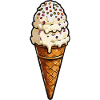 Doppel-Eiscreme mit Streuseln