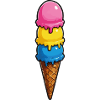 Dreifarbene Eiscreme Pyramide