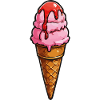 Cartoon Eiscreme Rosa Kugeln Sirup