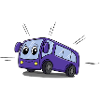 Bus Cartoon Violet Minibus Joyeux