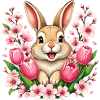 Spring bunny with flowers