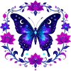 Noctilucent butterfly in lotus frame