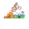 Rennraccoon Sprungabenteuer