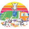 Recycling-Räuber im Regenbogen