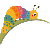 Bunte Raupe im Kawaii Stil