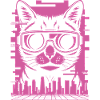 Neonkatze in Cyber-Brille