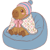 Cuddle Capybara Moonstar-Decke – Kawaii-Design