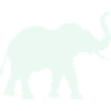 Elephant Silhouette Mint Pastel