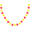 Floral Wreath YellowRed Circle