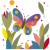 Bunter Schmetterling im Blumenfeld 