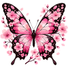Pink Flower Wings Butterfly