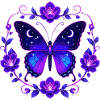 Nachtstern Schmetterling im Blütenkreis