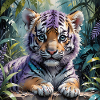 Bunter Tigercub im Dschungel