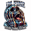 I'm Fine - Sarcastic Skull T-Shirt