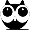 Bigeye Owl Kawaii Black & White