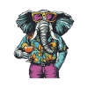 Elephant Comic Funny Holiday