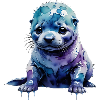 Loutre de phoque aquarelle