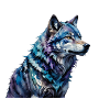 Wasserfarbener Wolf