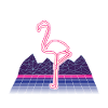 80s Synthwave Neon Flamingo Retro