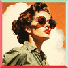 Retro Female Figure in Sunglasses