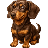 Peaceful dachshund loyal friend sitting contentedly