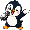 Cute Penguin Singer Karaoke Musician Funny
