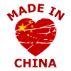 Rotes Herz Made in China