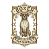 Boxer Hund Clown im Zirkusrahmen