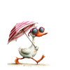 Summer duck with parasol & glasses