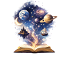 Reading is dreaming - Magic Book & Stars