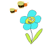 Cheerful Blue Flower Insect Bees