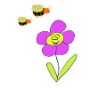 Flower with friendly bees