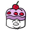 Cherry Muffin Cake Kawaii Funny