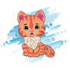 Cute orange cat with scarf