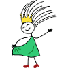 Crowned Joy: Minimal Princess Sketch
