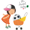 Kleines Mädchen mit Fußball