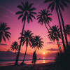 Sonnenuntergang am Palmenstrand