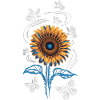 Sonnenblume mit Schmetterlingen 