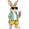 Sonnen Hase mit Eis am Strand