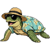 Schildkröte im Tropenlook