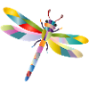 Bunte Libelle Regenbogen Stil 