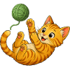 Kitten playing with wool