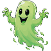 Grüner Cartoon-Geist