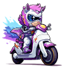 Pony on Neon Nitro Bike