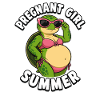 Pregnant girl, summer, beach, turtle,