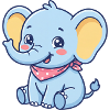 Blue Baby Elephant Bandana